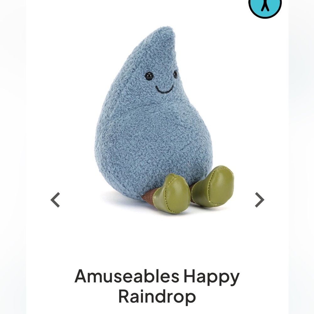 Jellycat Amuseables Happy Raindrop NWT